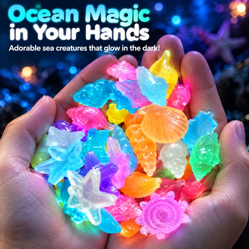 Marine Aquarium - 50-100 stuks: fluorescerende zeedieren, oplichtende schelpen,